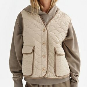Mate The Label Quilted Organic Cotton Vest Size Small
